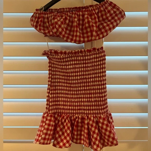 Mable by Anthropologie Gingham Plaid Skirt & Top Set, NWT - Picture 3 of 9